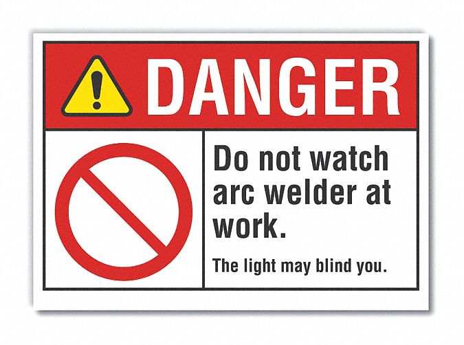 Welding Danger Rflct Label 10inx14in