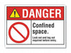 Confined Space Danger Rflct Lbl 3.5x5in