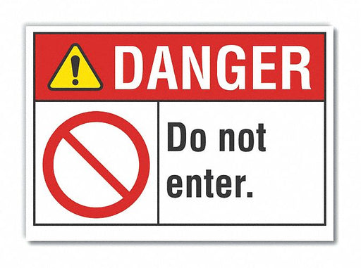Danger Sign 7 in x 10 in Non-PVC Polymer