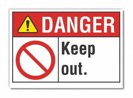 Danger Sign 10in x 14in Non-PVC Polymer