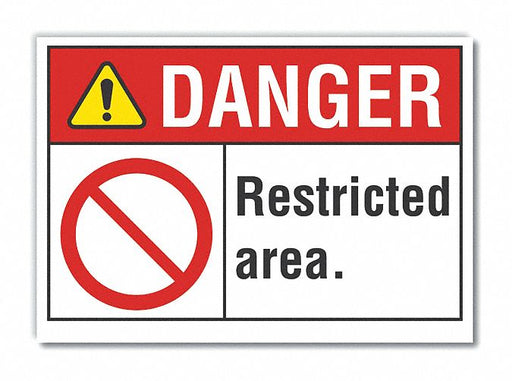 Danger Sign 7 in x 10 in Non-PVC Polymer
