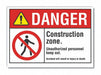 Danger Sign 10in x 14in Non-PVC Polymer