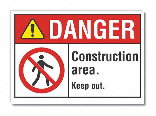 Danger Sign 10in x 14in Non-PVC Polymer