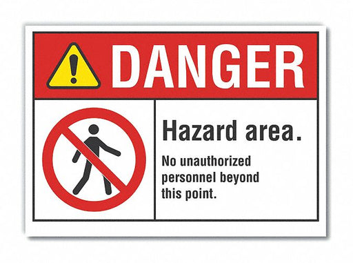 Danger Sign 10in x 14in Non-PVC Polymer