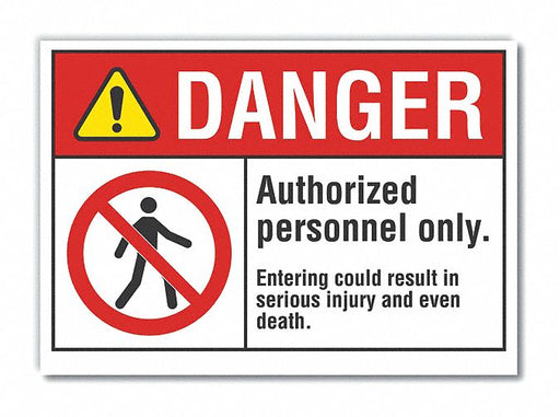 Danger Sign 10in x 14in Non-PVC Polymer