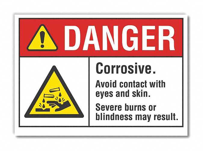 Corrosive Mtrl Danger Lbl 10x14in
