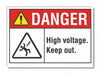 High Voltage Danger Rflctv Label 3.5x5in