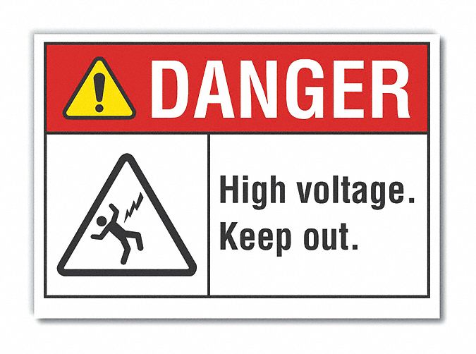 High Voltage Danger Lbl 7x10in Polyest
