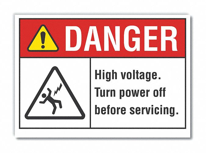 Danger Sign 7 in x 10 in Non-PVC Polymer