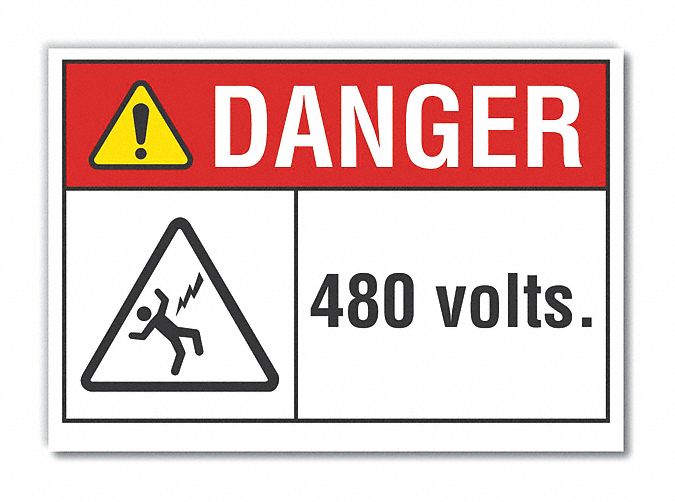Voltage Danger Rflct Label 7inx10in