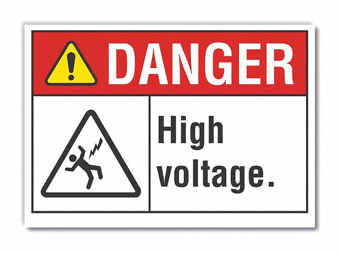 High Voltage Danger Labl 3.5x5in Polyest