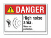 Hearing Danger Rflct Label 7inx10in