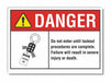 Lockout Tagout Danger Rflctv Label 5x7in