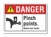 Pinch Point Danger Rflctv Labl 10inx14in