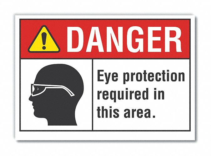 Eye Danger Label 7inx10in Polyester
