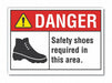 Foot Danger Rflct Label 3.5in x 5in