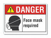 Face Mask Danger Lbl 10x14in Polyester