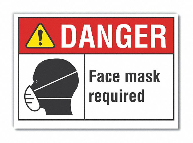 Face Mask Danger Lbl 10x14in Polyester