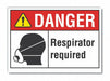 Resprtr Req Danger Rflct Label 7x10in