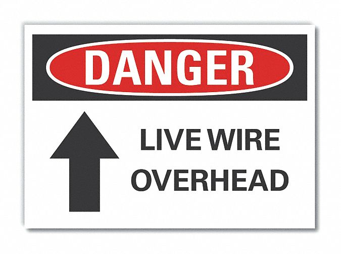 Live Wire Danger Rflct Label 7inx10in