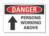 Overhead Hazard Danger Rflct Lbl 7x10in