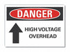 High Voltage Danger Rflctv Label 3.5x5in