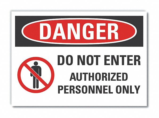 Auth Person Danger Label 5 in x 7 in