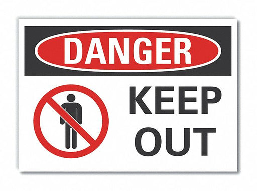 Danger Sign 7 inx10 in Non-PVC Polymer