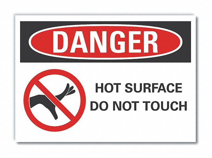 Hot Surface Danger Rflctv Label 7inx10in