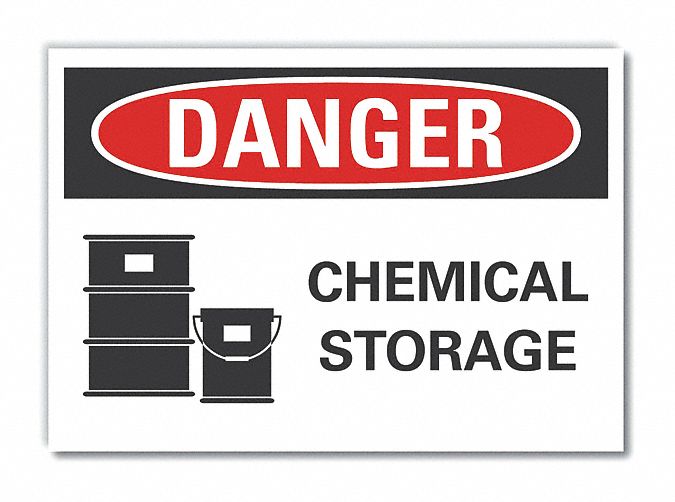 Chemicals Danger Rflct Label 7inx10in
