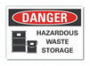 Hzrdous Waste Danger Lbl 5x7in Polyest