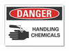 Chemicals Danger Rflct Label 3.5inx5in
