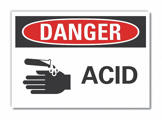Acid Danger Label 10inx14in Polyester