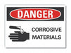 Corrosive Mtrls Danger RflctvLbl 10x14in