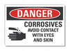 Corrosive Mtrl Dangr Lbl 3.5x5in Polyest