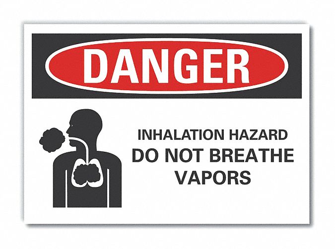 Inhaltion Hzrd Dangr Lbl 10x14in Polyest