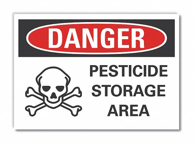 Pesticide Danger Label 3.5x5in Polyester