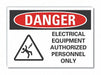 Elec Equip Danger Lbl 7x10in Polyester