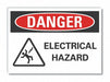 Elec Hazard Danger Label 5x7in Polyester