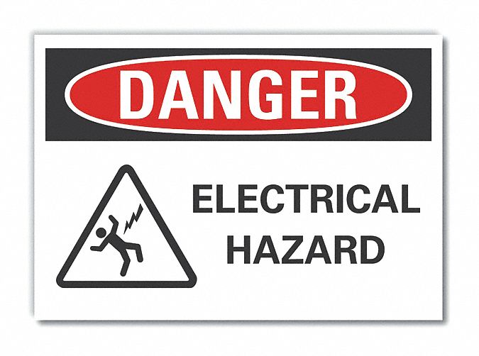 Elec Hazard Danger Label 5x7in Polyester