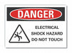 Elec Hazard Danger Lbl 7x10in Polyester