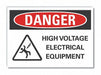 High Voltage Danger Labl 3.5x5in Polyest