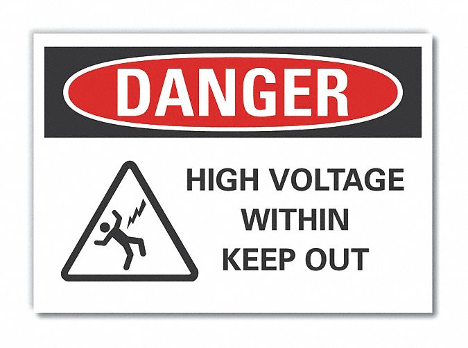 High Voltage Danger Rflct Lbl 7inx10in