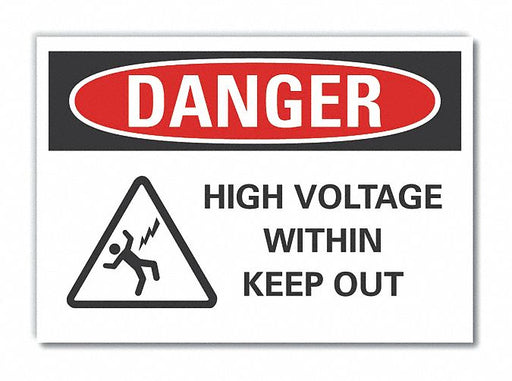 Danger Sign 7 in x 10 in Non-PVC Polymer