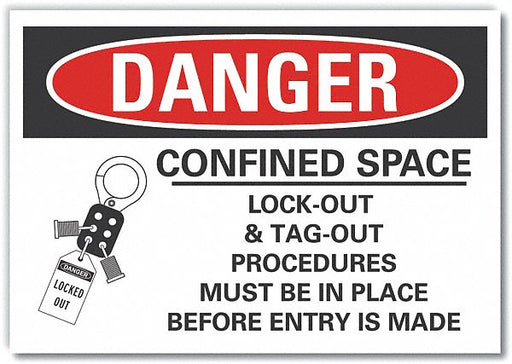 Danger Sign 7 in x 10 in Non-PVC Polymer