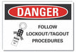Lockout Tagout Danger Rflct Lbl 10x14in
