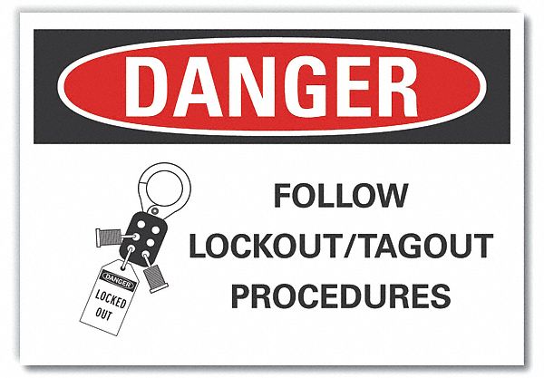 Lockout Tagout Danger Rflctv Label 5x7in