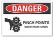 Pinch Point Danger Rflctv Label 7inx10in