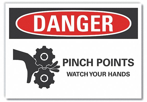 Pinch Point Danger Rflctv Label 7inx10in