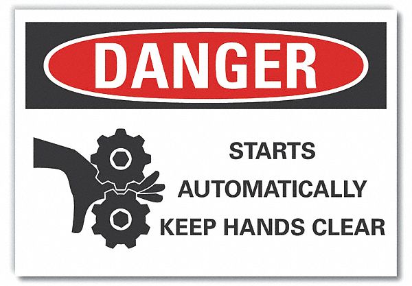 Hands Clear Danger Label 10x14in Polyest